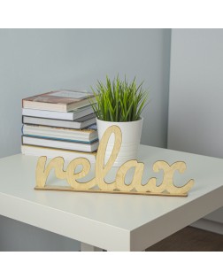 Надпис от дърво RELAX 